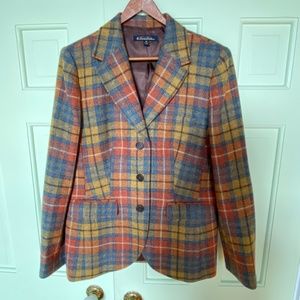 Women's Brooks Brothers Wool Plaid Jacket M beautiful like new condition